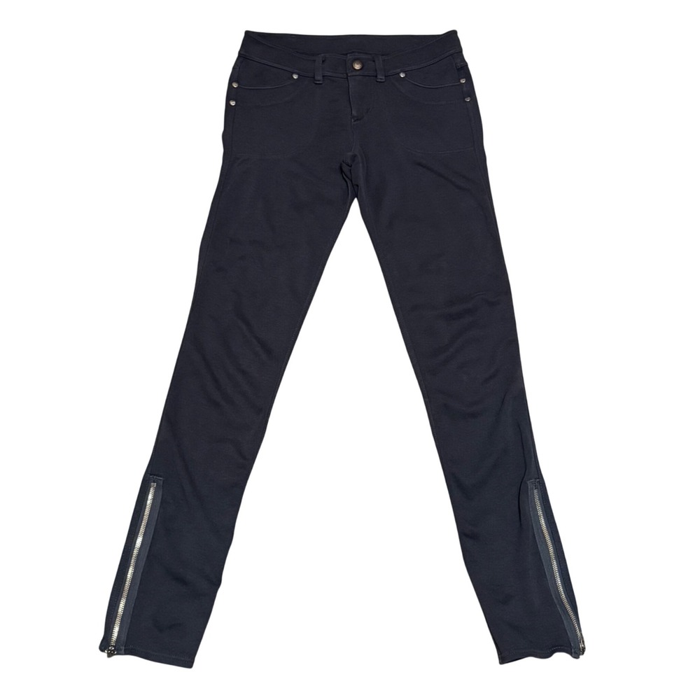 Athleta Black Zippers Ankle Zip Stretch Skinny Pants Women's Size 2